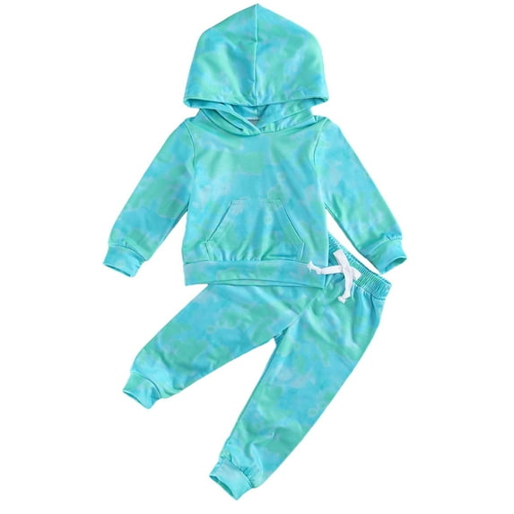 Baby Girls Autumn Winter Outfits Tie-Dye Sweatshirt Long Sleeve Hoodies Tops Pants