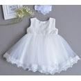 thumbnail image 1 of Baby Girls Baptism Dress Christening Gown with Headband Lace Design 6M, 1 of 2