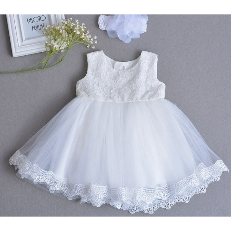 Baby Girls Baptism Dress Heirloom Christening Gown with Overlay