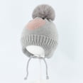 thumbnail image 1 of Baby Girls Beanie with Pom Earflap Fleece Lined Winter Hat Knit Toddler Infant Hats, 1 of 7