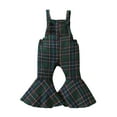 thumbnail image 1 of Baby Girls Bell Bottom Romper Toddler Plaid Overalls Suspender Flare Pants Sleeveless Strap Jumpsuit Outfit, 1 of 8