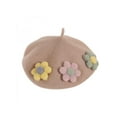 thumbnail image 1 of Baby Girls Beret Hat Warm Fashion Cute Wool French Artist Beanie Cap Headwear with Multicolor Flowers, 1 of 10