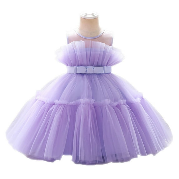 Baby Girls Birthday Party Princess Tulle Dress Toddler Wedding Bridesmaid Ball Gown 0-6T