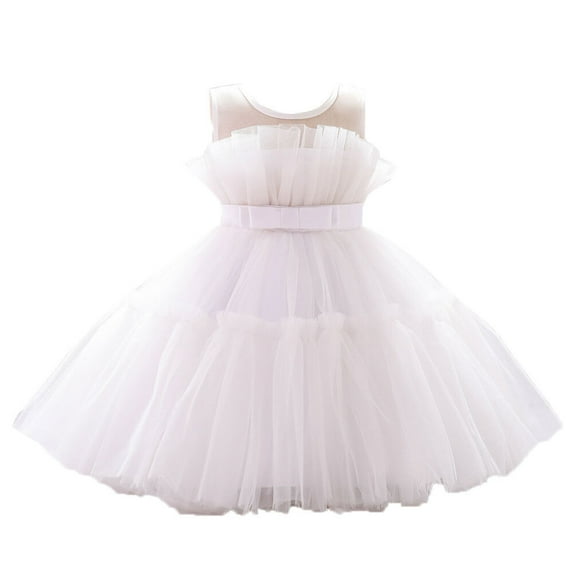 Baby Girls Birthday Party Princess Tulle Dress Toddler Wedding Bridesmaid Ball Gown 0-6T