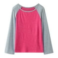 thumbnail image 1 of Baby Girls' Blouses Little Girls Casual Long Sleeve Raglan Sleeve T Shirts Crewneck Tunic Tops Kids Teen Color Block Tee Blouses Autumn Clothes Hot Pink Little Girls Clothes,12-13 Years, 1 of 5