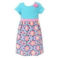 thumbnail image 1 of Baby Girls Blue Assembled Flower Short Sleeve Summer Dress 12M, 1 of 2