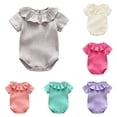 thumbnail image 1 of Baby Girls Bodysuits Soft for To 16 Months Comfortable Round Neck Romper Outfit for Daily Wear and Outdoor Activities 6 Month Outfit Girl Toddler Summer Clothes Girl Kids Leotard Suit Toddler Lace, 1 of 3