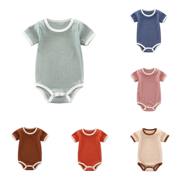 Baby Girls Bodysuits Soft Ribbed Romper for Toddler 0 24 Months Comfortable Breathable Casual Outfit Baby Girls Long Sleeve Short Sleeve Romper Baby Girl Dance Leotards for Girls Ballet Girl 18 Month