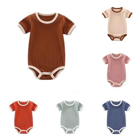 Baby Girls Bodysuits Soft Ribbed Romper for Toddler 0 24 Months Comfortable Breathable Casual Outfit Baby Girls Long Sleeve Short Sleeve Romper Baby Girl Dance Leotards for Girls Ballet Girl 18 Month