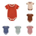 thumbnail image 1 of Baby Girls Bodysuits Soft Ribbed Romper for Toddler 0 24 Months Comfortable Breathable Casual Outfit, 1 of 4