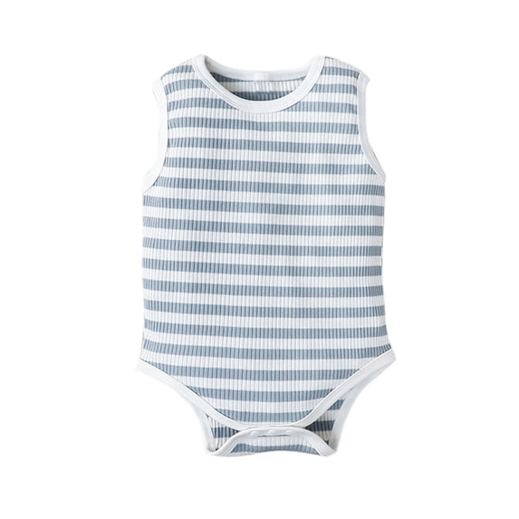 Baby Girls Bodysuits Stripe Sleeveless Round Neck Romper Tank Top Jumpsuits Unisex Boys Sports Clothes Cute Bodysuit