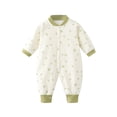thumbnail image 1 of Baby Girls Bodysuits Thick Warm Floral Print Long Sleeve Jumpsuit Sleepwear Pajamas Cute One-Piece Playsuits For Babys, 1 of 3
