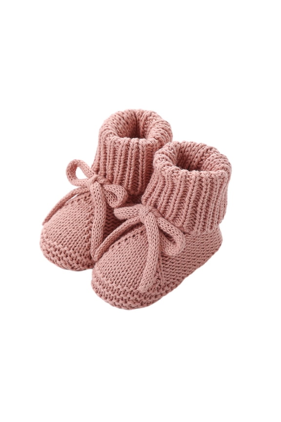 Baby Girls Booties Nonslip Bottom Lightweight Knitting Infant Socks Shoes Decorative Bowknot Tied For Early Step