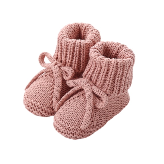 Baby Girls Booties Nonslip Bottom Lightweight Knitting Infant Socks Shoes Decorative Bowknot Tied For Early Step