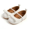 thumbnail image 1 of Baby Girls Bowknot PU Leather Casual Shoes Anti-Slip Soft Sole Round Toe Prewalker Shoes 0-18M, 1 of 1