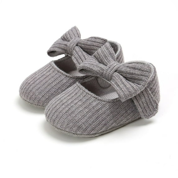 Baby Girls Bowknot Shoes Newborn Mary Jane Flats Rubber Sole Fisrt Walkers Princess Dress Shoes
