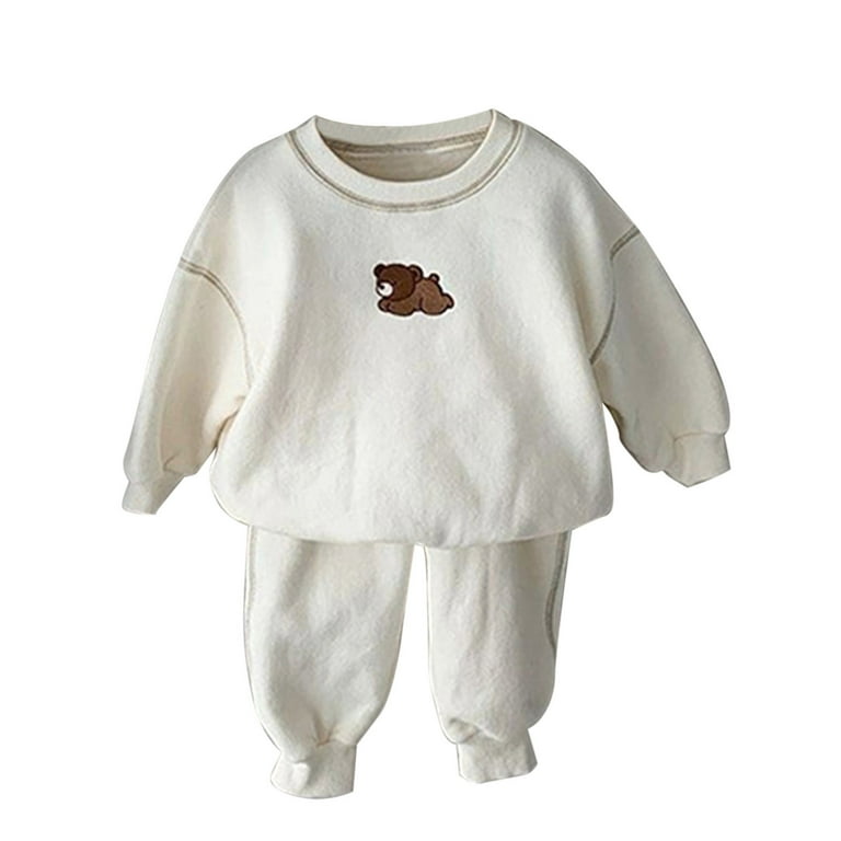 Baby Girls Boys Autumn Bear Cotton Long Sleeve Long Pants Hoodie Sport  Pants Set Outfits Clothes 3 Month Baby Boy Kids Summer Clothes Boys Swear  Outfits A Tracksuit for Women Baby Going 
