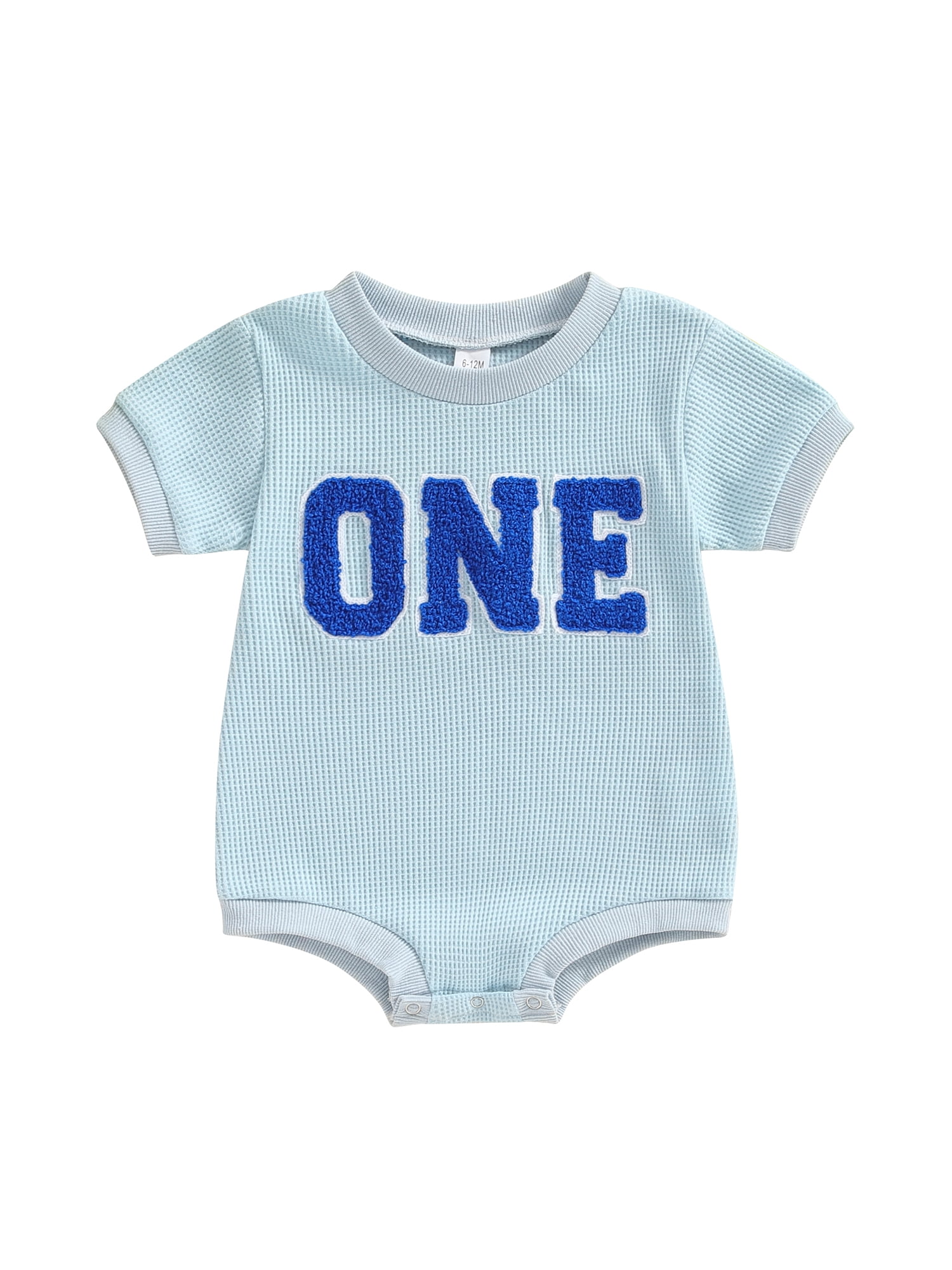 Baby Girls Boys Birthday Romper Newborn Cotton Short Sleeve Crewneck ...