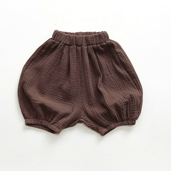 Baby Girls Boys Bloomers Newborn Toddler Kids Unisex Cotton Linen Shorts Solid Color Cute PP Pants