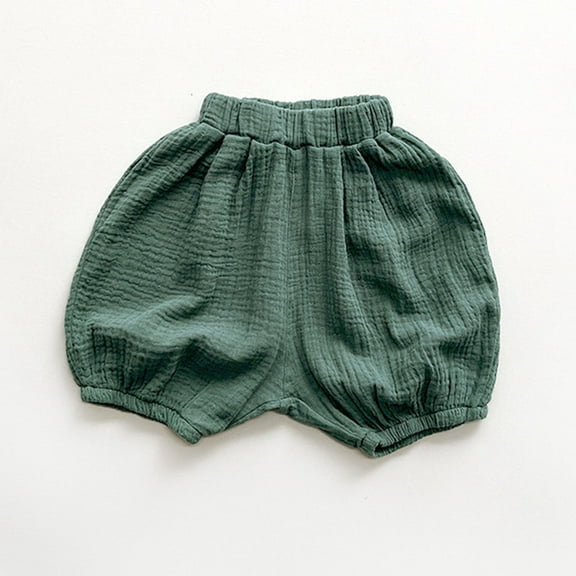 Baby Girls Boys Bloomers Newborn Toddler Kids Unisex Cotton Linen Shorts Solid Color Cute PP Pants