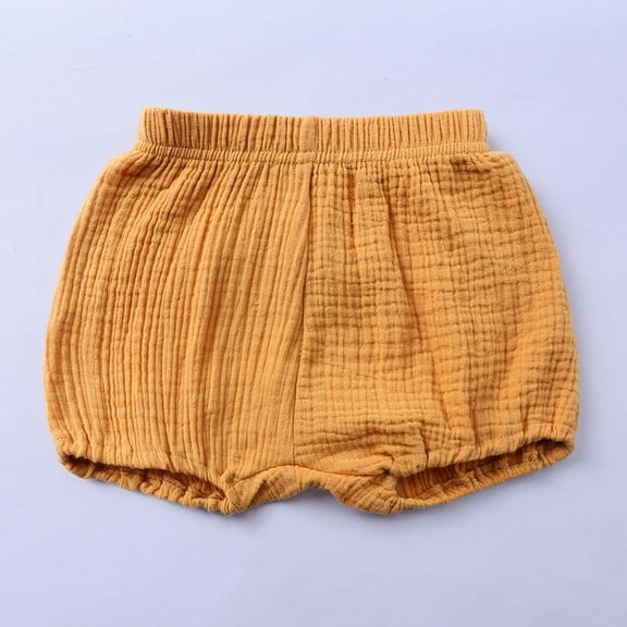 Baby Girls Boys Bloomers Newborn Toddler Kids Unisex Cotton Linen Shorts Solid Color Cute PP Pants