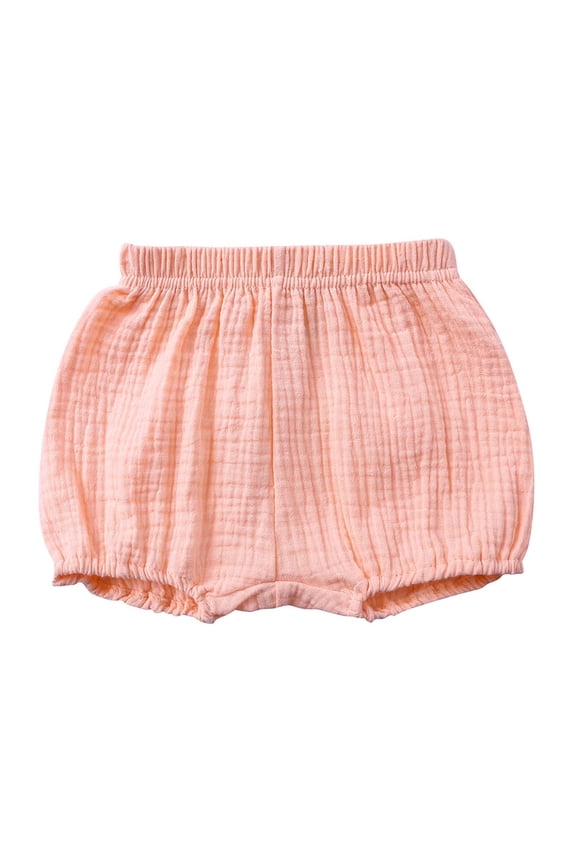 Baby Girls Boys Bloomers Newborn Toddler Kids Unisex Cotton Linen Shorts Solid Color Cute PP Pants