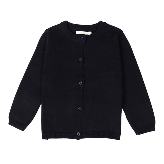 Baby Girls Boys Button-Down Cardigan Toddler Cotton Knit Uniform Sweater 1-7T Kids,Black