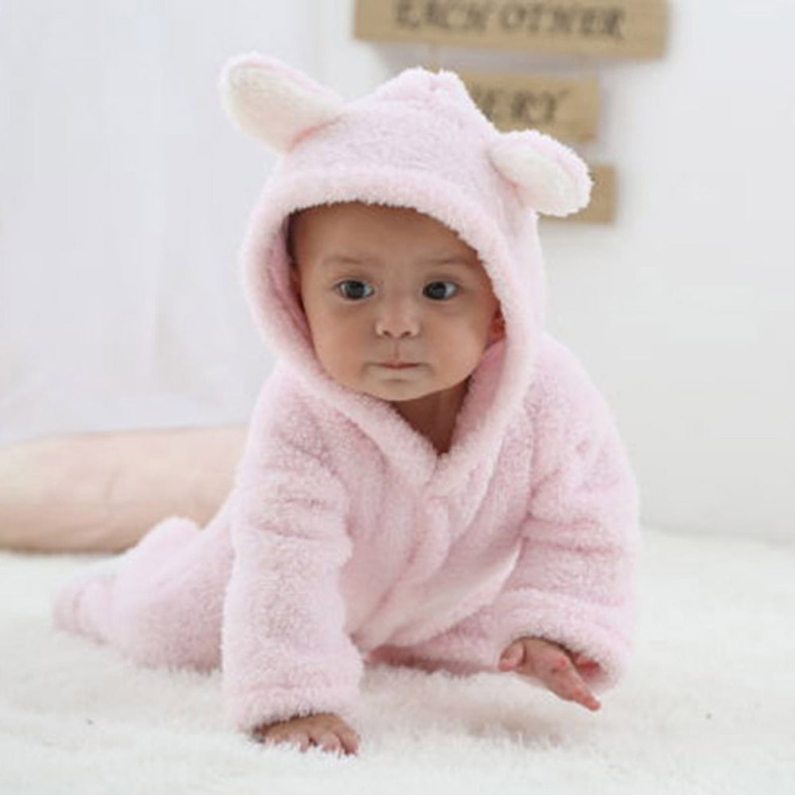 Baby Winter Quilted Hooded Jumpsuit with Fur Lining – Olive Green