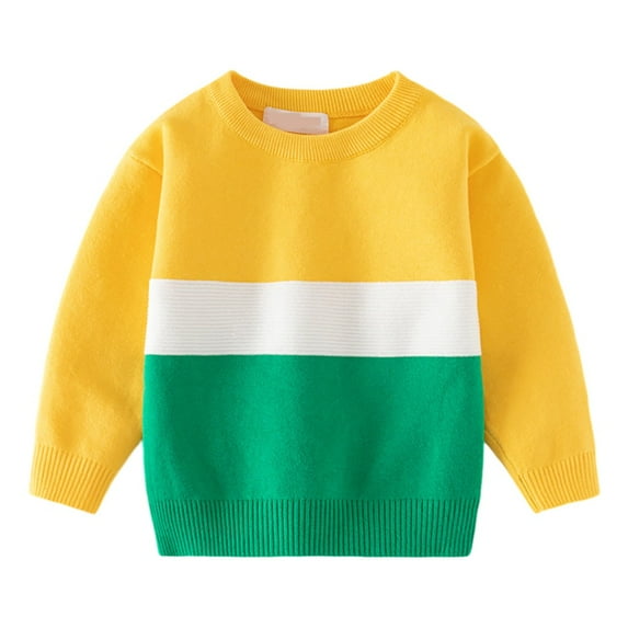Baby Girls Boys Candy Color Knit Jumper Long sleeves Round-neck Sweater