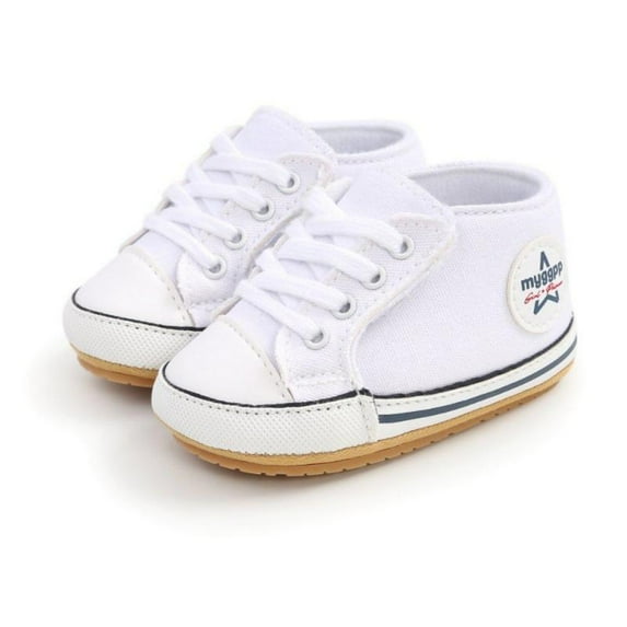Baby Girls Boys Canvas Sneakers Soft Sole High-Top Ankle Infant First Walkers Crib Shoes