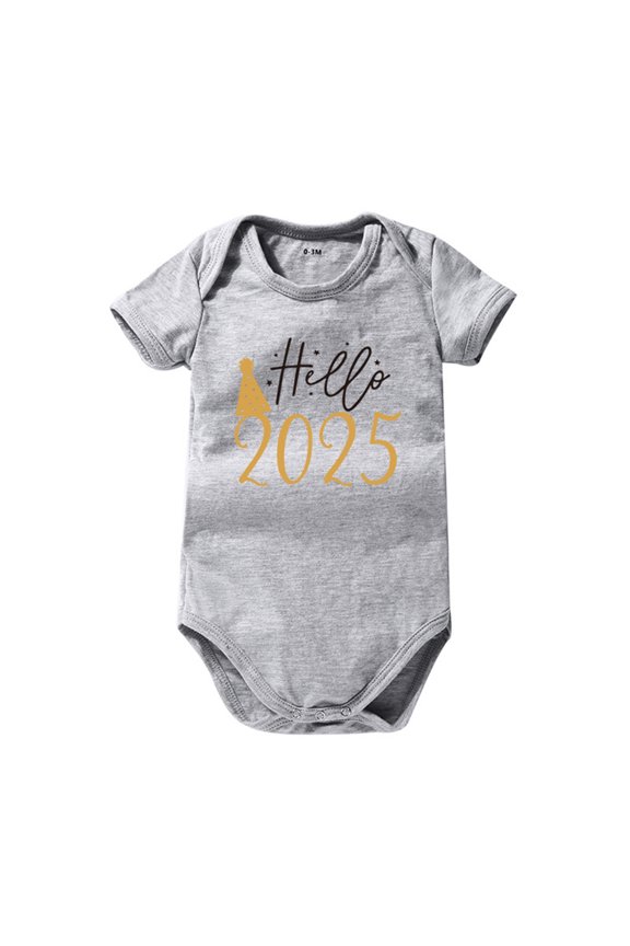 Baby Girls Boys Clothes 12 to 18 Months Short Sleeve Fashion Letter Prints Bodysuit Casual Crewneck Breathable Cotton Rompers Pullover Tops T08-Grey 12-18 Months
