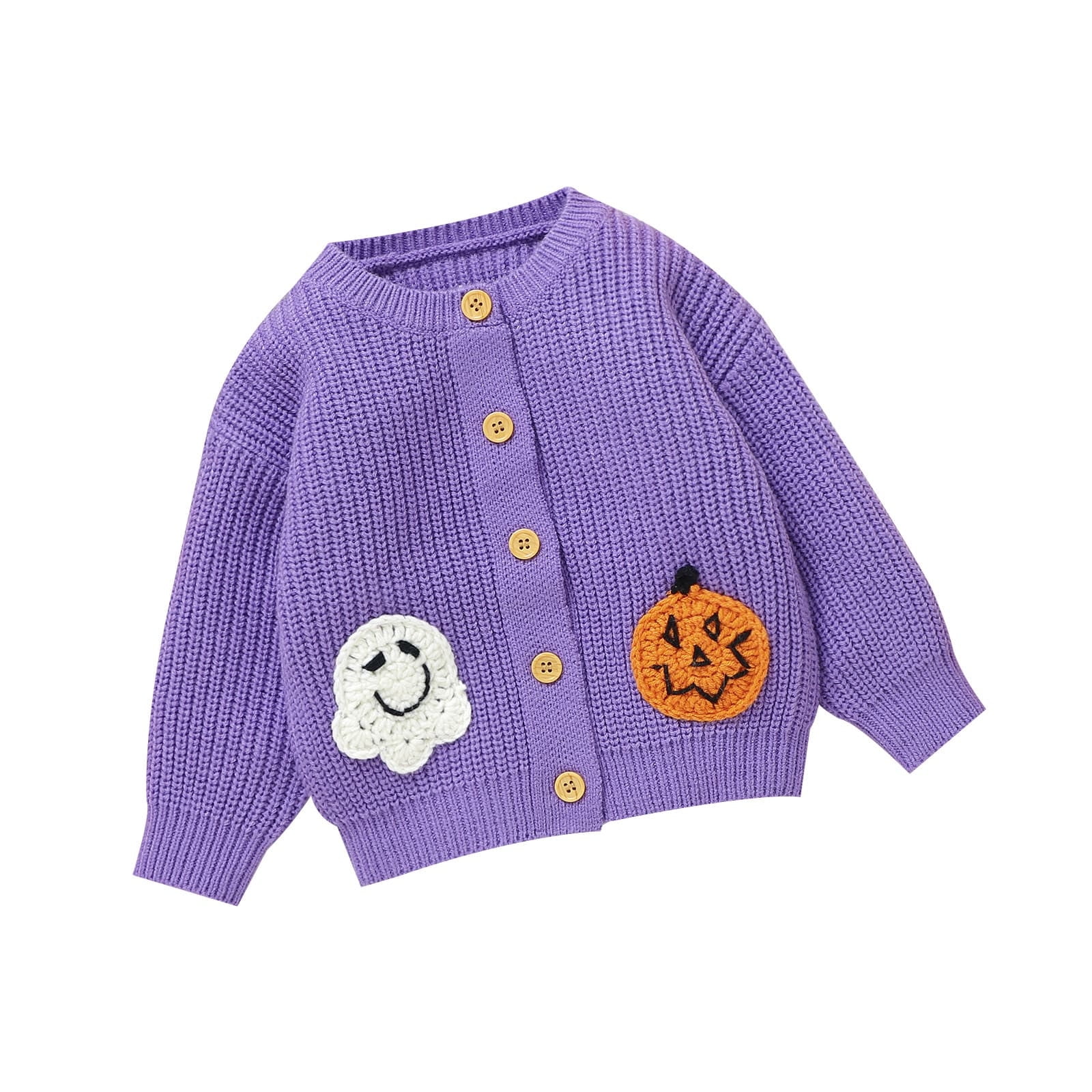 Baby Girls Boys Crewneck Outfits Long Sleeve Knitted Sweater Cardigan