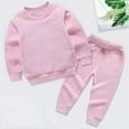 thumbnail image 1 of Baby Girls Boys Fall 2 Pieces Outfits Set Round Neck Long Sleeve Jumper Top Drawstring Sweatpants Set Toddler 2pcs Fall Tracksuit Pink 3-4 Years, 1 of 4