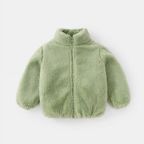 Baby Girls Boys Fleece Jacket Toddler Cute Coat Warm Winter Outwear Zip Up Fuzzy Plush Sweatshirt For Kids Fall Winter Outfits Green 4-5 Years