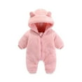 thumbnail image 1 of Baby Girls Boys Jumpsuit Cute Cartoon Animal Outfit Hooded Romper Outfits Bear Baby Clothes for Little Girl 6-9 Months, 1 of 7