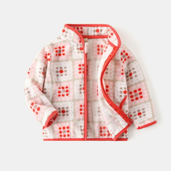 Baby Girls Boys Fleece Warm Jacket Cute Cartoon Printed Solid Long Sleeve Newborn Girl Outfits for Little Girl 4-5 Years