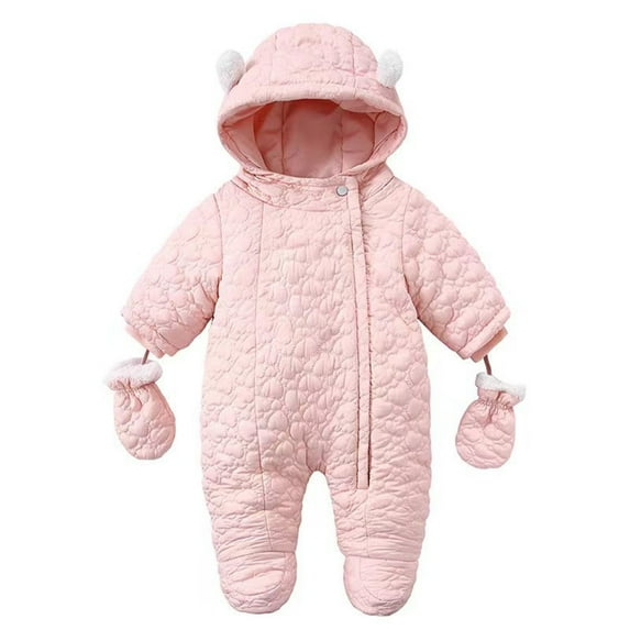 Baby Girls Boys Warm Jumpsuit Cute Design Cartoon Animal Hooded Romper Outfits Coat Pajamas for Baby Girls 9-12 Months