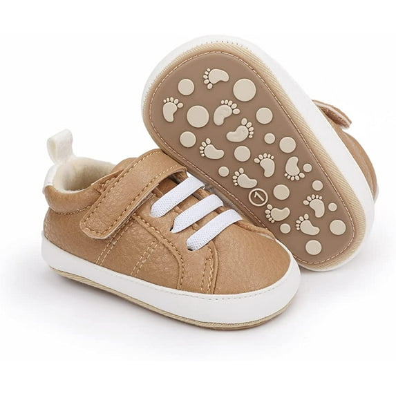 Baby Girls Boys High Top Canvas Shoes Non Slip Rubber Sole Infant Sneakers Toddler Newborn First Walker Crib Shoes
