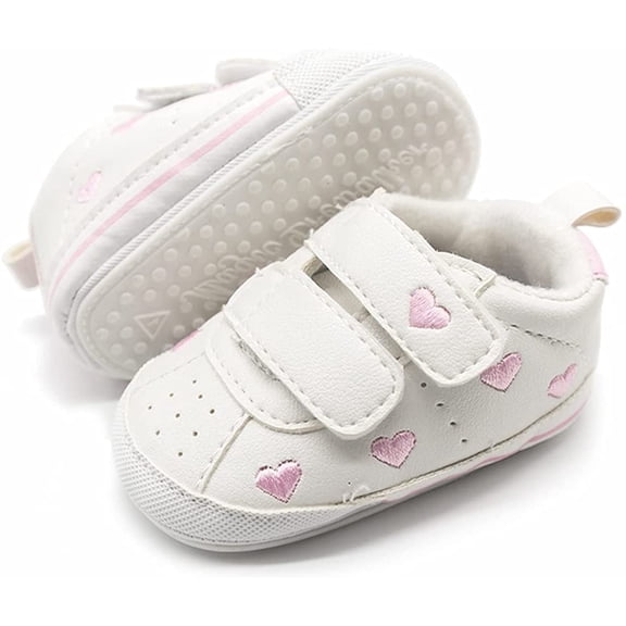 Baby Girls Boys High Top Canvas Shoes Non Slip Rubber Sole Infant Sneakers Toddler Newborn First Walker Crib Shoes