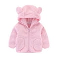 thumbnail image 1 of Baby Girls Boys Hooded Jacket Coat Bear Ear Zipper Up Jacket Sweatshirt Thick Warm Coat Tops Winter Clothes Baby Boys Girls 6-9 Months, 1 of 3