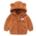 thumbnail image 1 of Baby Girls Boys Hooded Jacket Coat Cute Bear Ear Long Sleeve Zipper Jacket Thick Warm Coat Tops Winter Clothes Baby Boys Girls 3-6 Months, 1 of 3