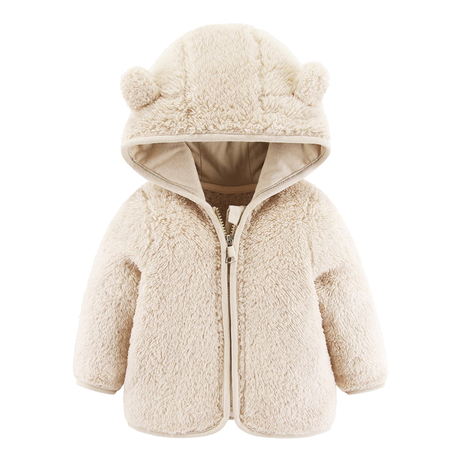 Baby Girls Boys Jacket Bear Ears Hooded Outerwear Zipper Warm Winter ...