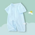 thumbnail image 1 of Baby Girls Boys Onesies Summer Unisex Gender Neutral Toddler 0-2Y Infant Newborn Baby Romper Pajamas Bodysuit Summer Short Sleeve Solid Color Lightweight Baby Clothes Jumpsuit, 1 of 3
