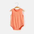 thumbnail image 1 of Baby Girls Boys Onesies Summer Unisex Gender Neutral Toddler 0-2Y Infant Newborn Baby Romper Pajamas Bodysuit Summer Sleeveless Solid Color Baby Clothes Jumpsuit, 1 of 3