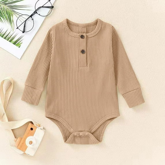 Baby Girls Boys Onesies Summer Unisex Gender Neutral Toddler Infant Newborn Baby Romper Pajamas Bodysuit Spring Long Sleeve Solid Color Baby Clothes Jumpsuit