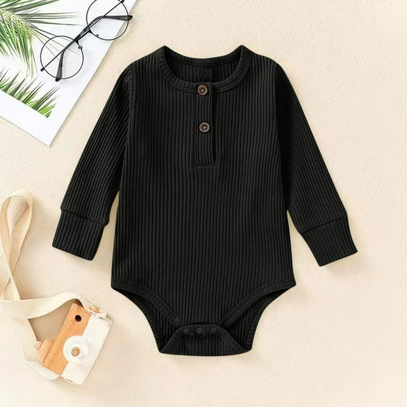 Baby Girls Boys Onesies Summer Unisex Gender Neutral Toddler Infant Newborn Baby Romper Pajamas Bodysuit Spring Long Sleeve Solid Color Baby Clothes Jumpsuit