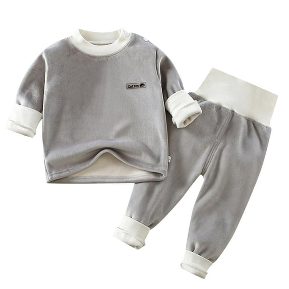 Baby Girls Boys Pajamas Thermal Underwear Set Soft Warm Base Layer Long Johns with Lining Children's Fall Winter Outfits for Toddler Baby Boys Girls 2 Pieces Outfit 10-11 Years