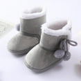 thumbnail image 1 of Baby Girls Boys Plush Snow Boots Soft Sole Anti-Slip Mid Calf Warm Winter Toddler Walking Shoes 7-12 Months, 1 of 6