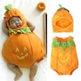 thumbnail image 1 of Baby Girls Boys Romper Cute Halloween Soft Vest Hat Toddler 2 Piece Set Bodysuits 12-18 Months, 1 of 9