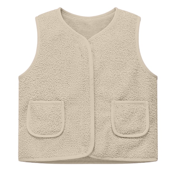 Baby Girls Boys Sherpa Fleece Vest Toddler Sleeveless Outerwear Jacket